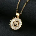 Gold plated copper letter M pendant necklace featuring sparkling baguette cubic zirconia. - Gold Letter M Style