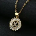 Vogue gold-plated brass necklace with round baguette cubic zirconia letter X pendant detail. - Gold Letter X Style