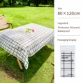 Mantel desechable impermeable antiaceite a cuadros para picnic camping 80x120cm 1pc - Una Bolsa / Cuadrícula en Blanco y Negro (80*120cm)