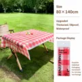 Mantel de Picnic Desechable Rojo Blanco Cuadros Impermeable Exterior Camping Funda - Una Bolsa / Rojo (80*140cm)