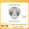Cuenco de papel de aluminio desechable profundizado 400ml taza de hornear redonda sin tapa - 400ml / Sin Tapa / Paquete de 10