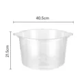 Transparent plastic foot bath bucket home thickened high calf foot soak basin 40.5cm - 21.5cm Height / Clear White