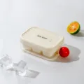 Molde de cubitos de hielo de silicona con tapa y asa de bola roja, mini cubitera portátil. - Blanco 6 Rejillas (con Bola Roja)