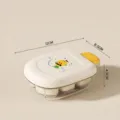 Mini bandeja para cubitos de hielo con tapa diseño de prensa herramienta de cocina - 6 Rejillas / 1 Pieza / Amarillo