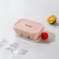Mini molde de cubitos de hielo de silicona con tapa de prensa, contenedor rosa y bola roja. - Rosa 6 Rejillas (con Bola Roja)
