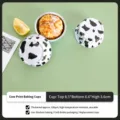 Caissettes à cupcakes en aluminium 125ml avec motif vaches, moules jetables pour desserts. - 10 Pièces/Paquet (125ml) / Motif Vache