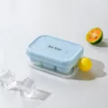 Mini molde de cubitos de hielo de silicio con tapa y mango amarillo para casa. - Azul 6 Rejillas (con Bola Amarilla)