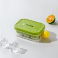 Mini molde de cubitos de hielo de silicio con tapa verde y mango amarillo para el hogar. - Verde 6 Rejillas (con Bola Roja)