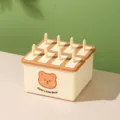 8-teilige Eiscreme Form Set mit Deckeln Hausgemachte Eis am Stiel Maker fuer kueche - Bärenaufkleber / 8 Fächer