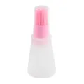 Silicone oil brush bottle for baking and barbecue, pink brush head with clear container. - Nordic Pink