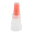Bouteille de brosse à huile en silicone avec distributeur pour cuisson, barbecue et cuisine. - Orange