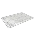 Stainless steel cooling rack and baking wire grid for cake, bread, and BBQ oil draining. - New 304 Stainless Steel Large: 42x29x2cm