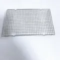 Stainless steel baking cooling rack, grid design for fast cooling, essential kitchen tool. - Silver 40x25.5x1.8cm (PP Bag)