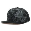 Casquette snapback hip-hop noire avec broderie lettre K et joli motif de graffiti. - Réglable / K-gris noir