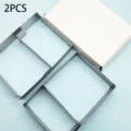 Stainless steel adjustable rectangular mousse ring cake mold baking pan set of 2 pieces. - Set 2