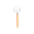 Stainless steel Danish dough whisk with ergonomic wooden handle for home baking tool - Heart / Short Style