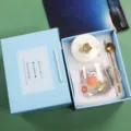 Cute cartoon glass mug gift set with lid and spoon 500ml heat resistant coffee cup for breakfast - White Rabbit Mug with Lid, Spoon & Blue Gift Box