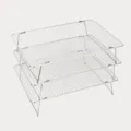 3-tier stackable stainless steel wire cooling rack for baking and cake cooling main view - Three Layers (42x30cm)