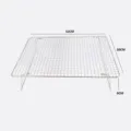 Stainless steel cake cooling rack wire baking tool with foldable legs 42x30x8cm kitchen - Single Layer (42x30cm)