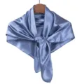 Blue satin silk scarf detail showing fabric texture, elegant knot design for professional wear. - Haze Blue