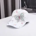 Weiße Damen Baseballcap mit Strass Schmetterling Glitzer Sonnenkappe modischer Hut - Einheitsgröße / Weiß