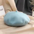 Détail du béret en laine bleu pastel clair, jolie couleur bonbon douce style japonais accessoire. - M (56-58cm) / Bleu clair