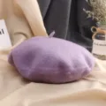 Béret en laine violet pour femme, chapeau de peintre doux automne hiver, coiffe élégante. - M (56-58cm) / Violet Taro