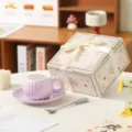 Pink ceramic coffee cup saucer set with gift box, elegant pumpkin design afternoon tea tableware. - 270ML / Purple