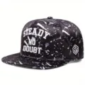 Casquette snapback hip-hop noire avec broderie blanche et design plat de style urbain tendance. - Réglable / Noir
