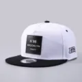 Gorra De Beisbol Hip Hop Con Visera Plana Negro Blanco Streetwear Snapback Unisex - Ajustable / Ala Blanca Negra Etiqueta Negra