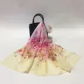 Sommer Blumen Farbverlauf Chiffon langer Schal Damen leicht Strand Sonnenschutz Tuch. - SH-10
