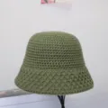 Cappello a Secchiello in Maglia Verde Militare Autunno Inverno Vintage Pescatore - M（56-58cm） / verde pisello