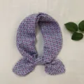 Geometric print cotton scarf detail view, elegant blue and purple diamond pattern design. - 55*55cm / Purple Square Fish