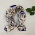 Cotton floral square scarf pastoral style retro neckerchief stylish headband for women - 55*55cm / Orange Rose Floral