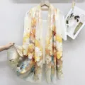 Chinese style floral print silk scarf summer thin elegant vintage long ribbon neck scarf - P143 Style