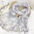 Lichte dames chiffon sjaal met bloemenprint stijlvolle zonbescherming mode detail - RY-03