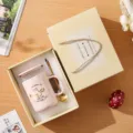 Rosa Keramik Kaffeetasse Set mit Geschenkbox, süßes Katzen-Design, ideal für Büro und Haushalt. - Mit Deckel Löffel Große Geschenkbox / Rosa