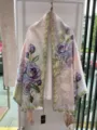 Chinese style silk scarf elegant floral print fashion long shawl vintage wrap accessory - Style-21