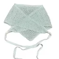 Green knitted hollow triangle scarf vintage crochet shawl stylish beaded neck tie accessory - Light Gray