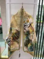 Chinese style Xiangyunsha long silk scarf fashion floral printed elegant shawl wrap. - Style 5 (Watercolor Lemon Slices)