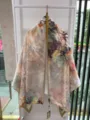 Chinese style Xiangyunsha long silk scarf with elegant floral print fashion shawl wrap. - Style 6 (Enjoy the Summer Wreath)