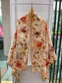 Chinese style floral print silk scarf versatile long fashion shawl elegant wrap accessory - Style 8 (Fresh Watercolor Lemons)
