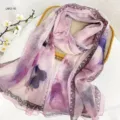 Floral Print Chiffon Scarf Lightweight Sun Protection Shawl Elegant Women Fashion Accessory - RY-05