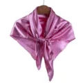 Donna tinta unita rosa raso quadrato sciarpa 90cm elegante foulard collo scialle mod - Pesca