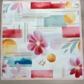 Foulard quadrato floreale acquerello retro 90cm donna arte seta scialle sciarpa da collo - YY-4