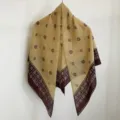 Vintage geometric print large square scarf lightweight breathable shawl fashion accessory elegant drape - ZS-13