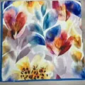 Vintage watercolor floral square scarf for women, stylish 90cm large neckerchief and head wrap. - YY-6