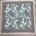 Retro square silk scarf with paisley and houndstooth pattern, stylish womens fashion neckerchief 90cm. - YY-9
