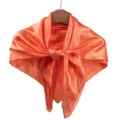 Orange satin square silk scarf solid color women headscarf elegant 90cm neckerchief shawl - Orange Red