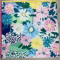Colorful floral leopard print large square silk scarf, stylish retro oil painting neckerchief. - YY-10